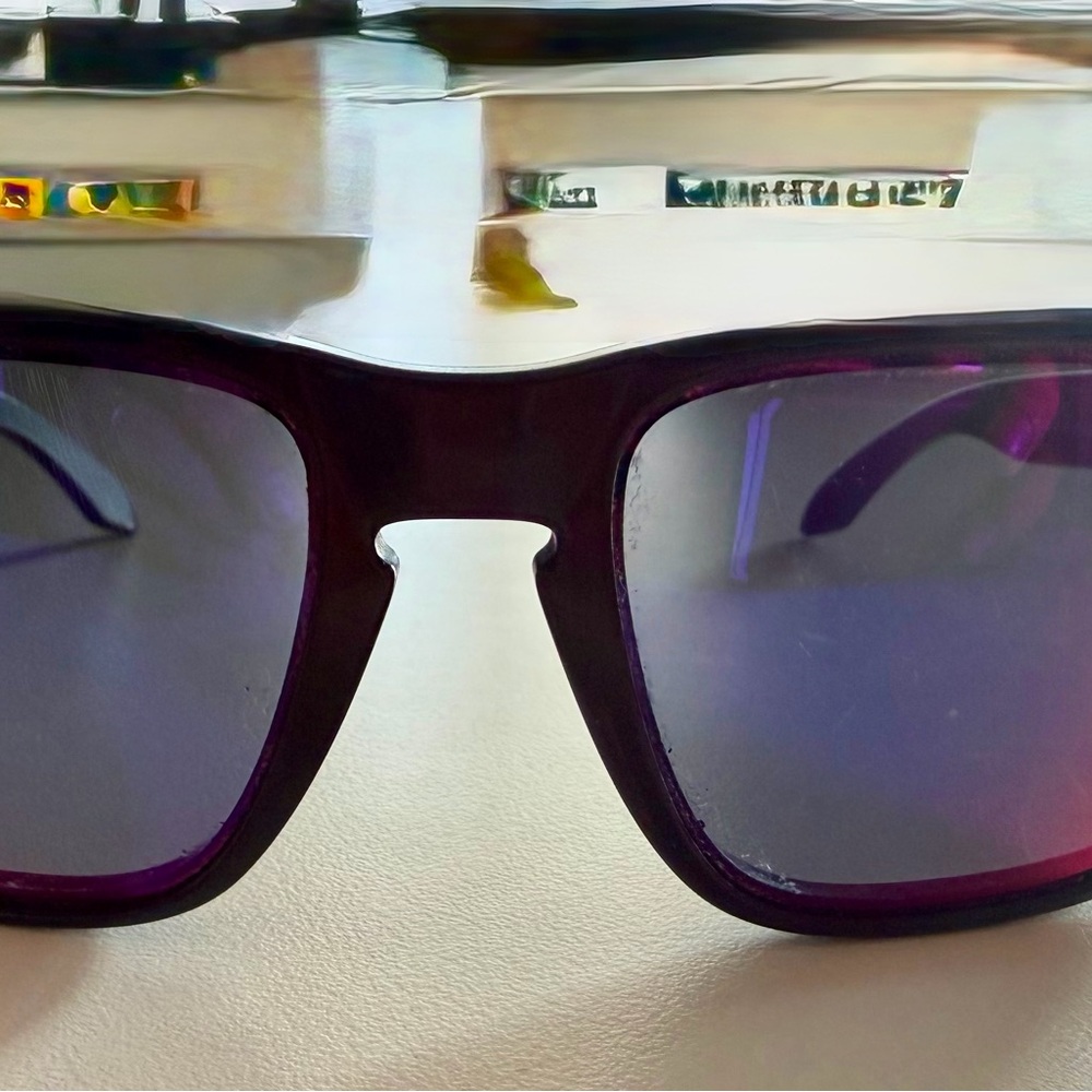 Oakley Holbrook Sunglasses Matte Black Violet Iridium OO9102-36 57mm with case